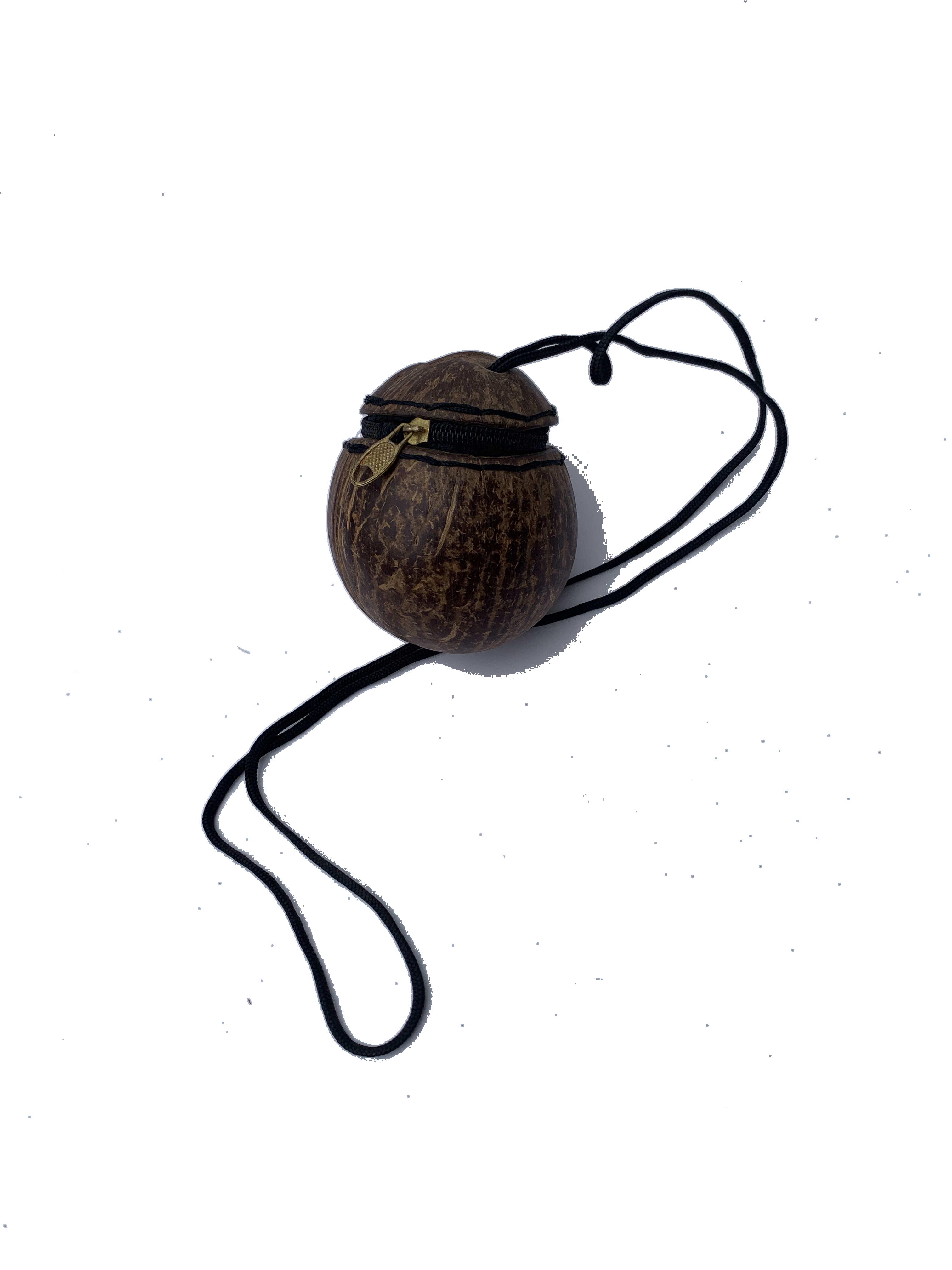 Sunyani Calabash Pendant — handmade brown, calabash, natural beaded calabash necklace by Rama, Ghana, Duncan BC
