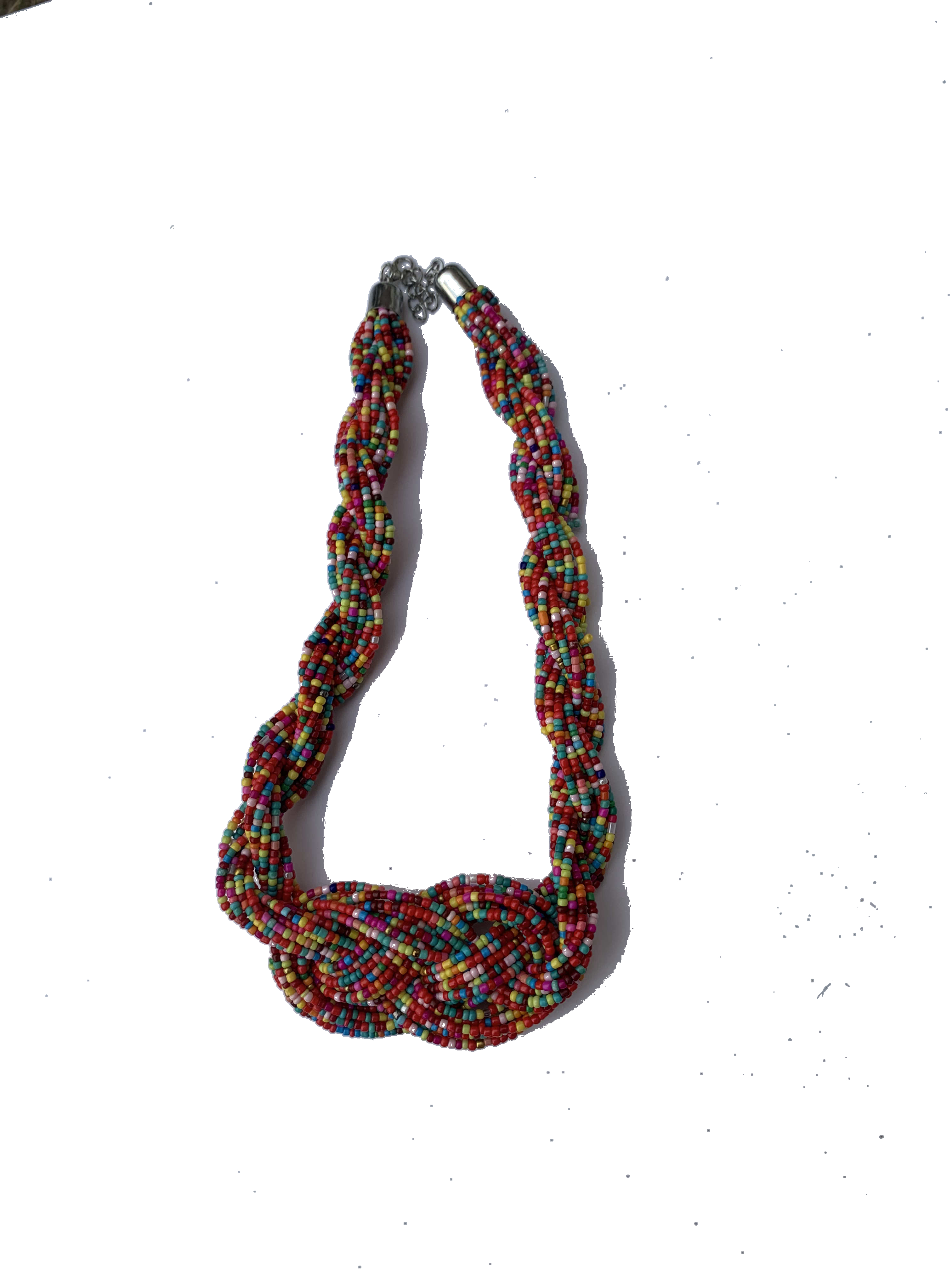 Begoro Coral Strands — handmade red, coral, multicolor beaded multi-strand necklace by Rama, Ghana, Duncan BC