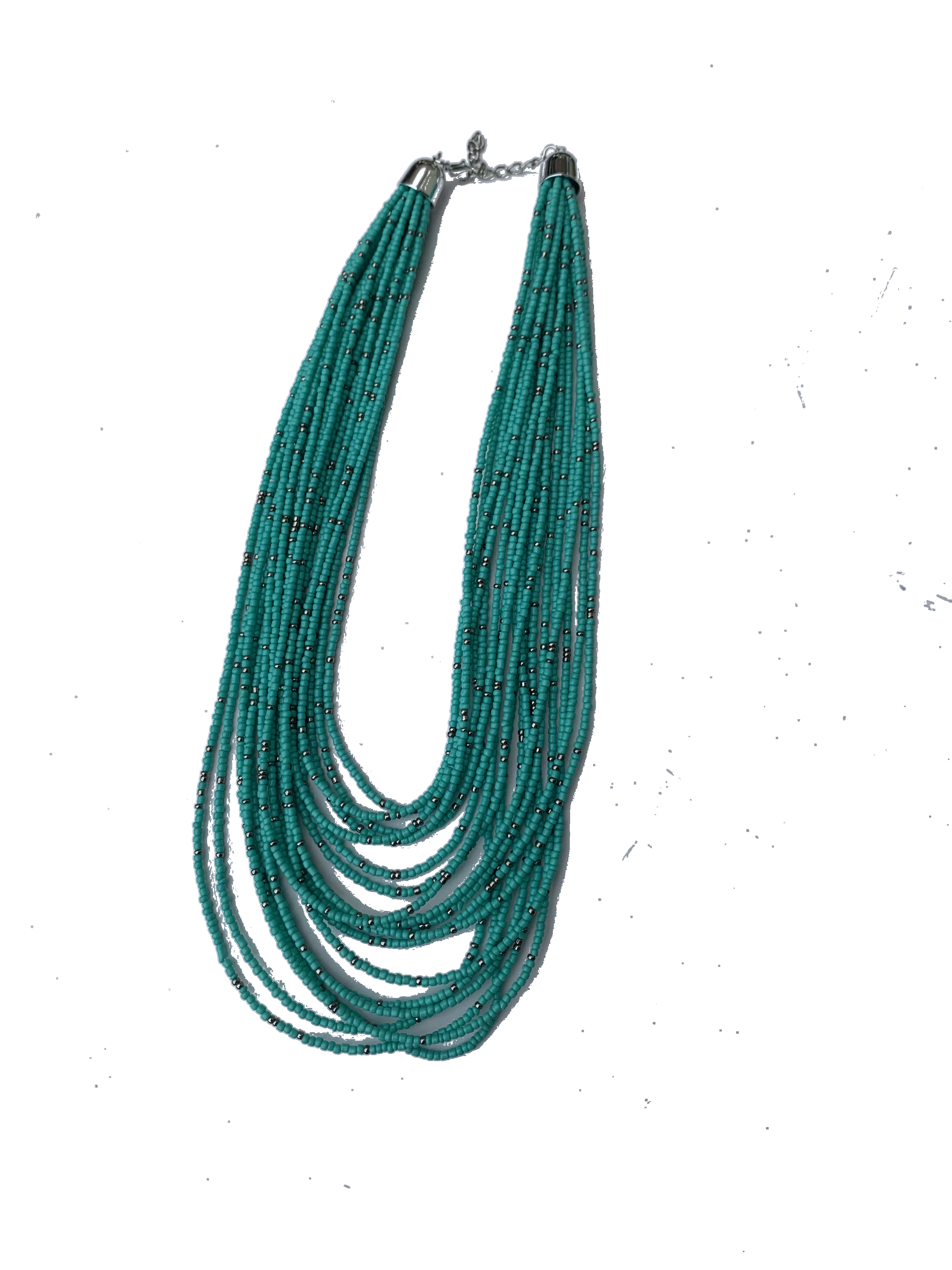 Bibiani Jade Strands — handmade teal, green, jade beaded multi-strand necklace by Rama, Ghana, Duncan BC
